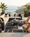 Urban Terrace Collection Area Rug -  Parkside Square Black and White  lifestyle 62