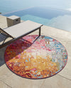 Urban Terrace Collection Area Rug -  Terrace Round Multi  lifestyle 59
