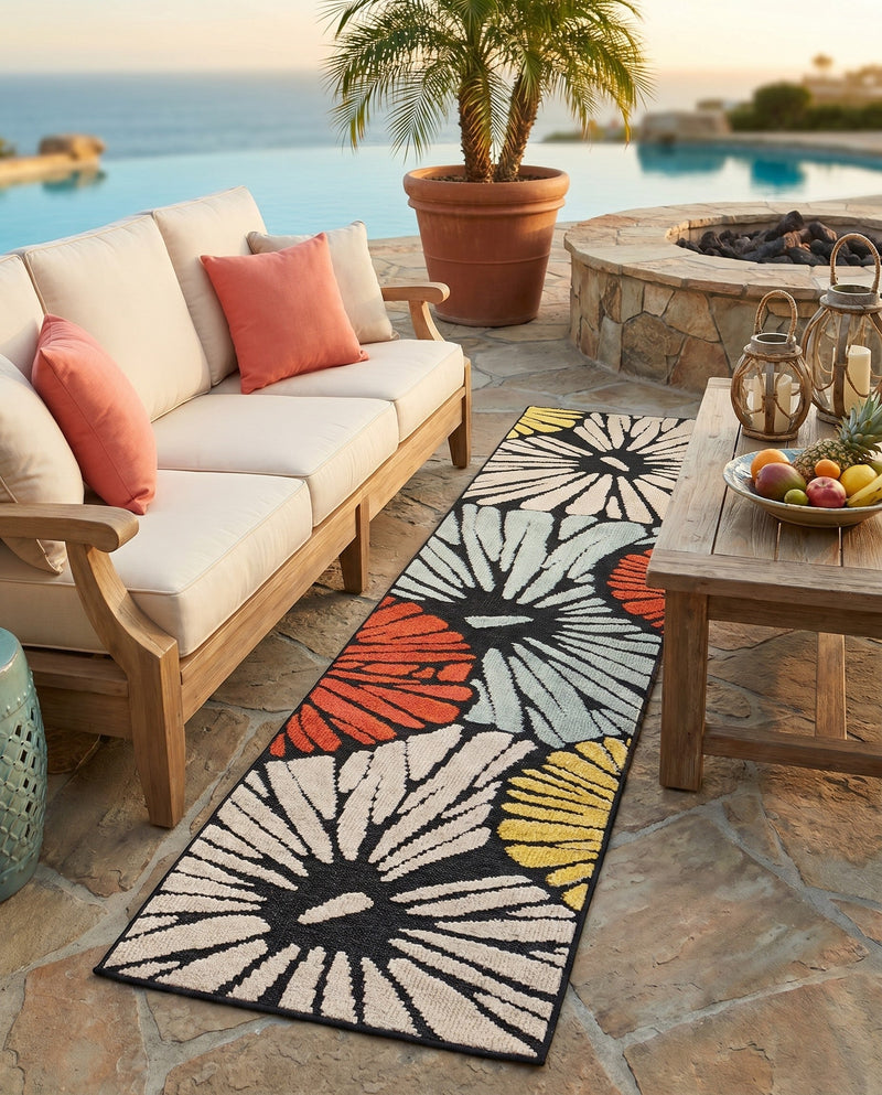 Outdoor Marrakesh Collection Area Rug -  Tetouan Runner Multi  lifestyle 80