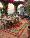 Patio Heritage Collection Area Rug -  Arbor Rectangle Red Green Blue  lifestyle 29