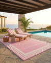 Bahama Breeze Outdoor Collection Area Rug -  Abaco Rectangle Pink  lifestyle 34