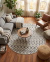 Savannah Pergola Collection Area Rug -  Pergola (Gray) Round Gray  lifestyle 55