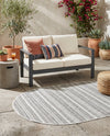 Seaside Stripes Collection Area Rug -  Boardwalk (Beige) Oval Beige  lifestyle 76