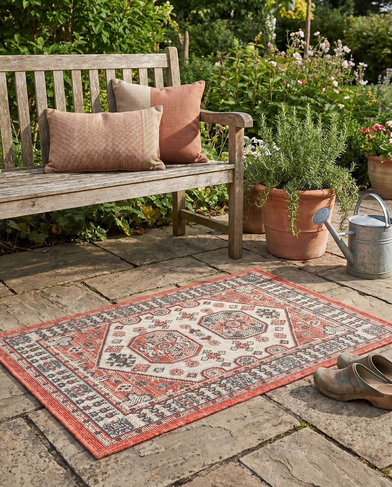 Patio Heritage Collection Area Rug - Veranda Rectangle Multi  lifestyle 22