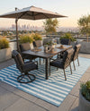 Seaside Stripes Collection Area Rug - Cabana (Light Aqua) Rectangle Light Aqua  lifestyle 9