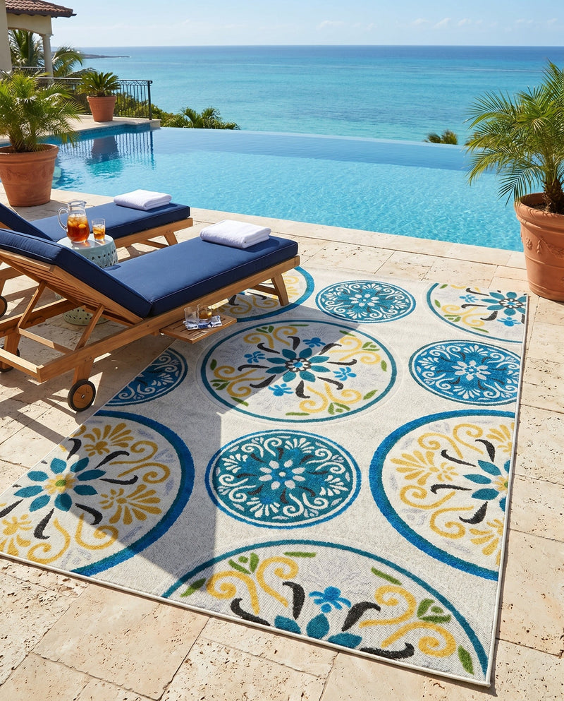 Urban Terrace Collection Area Rug -  Deck Rectangle Cream  lifestyle 53