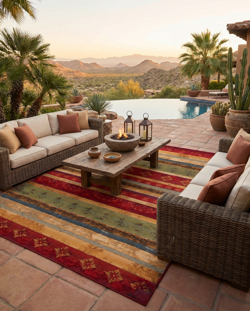 Urban Terrace Collection Area Rug -  Rooftop Rectangle Multi  lifestyle 46