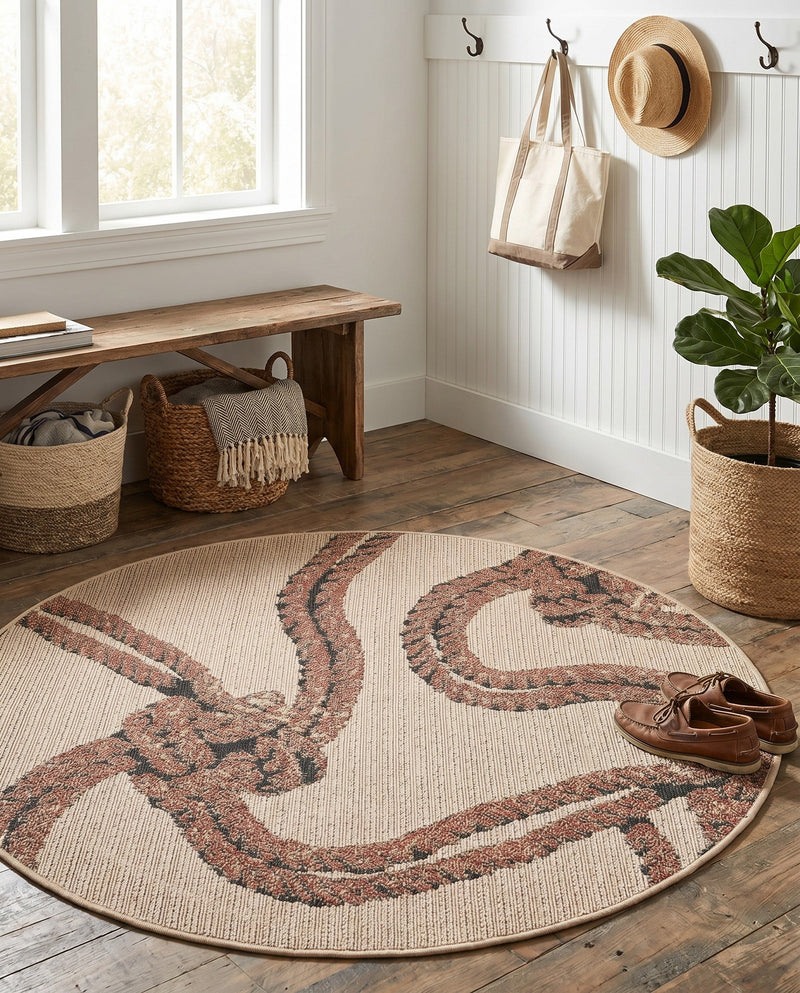 Seaside Haven Rugs Collection Area Rug -  Dunes Round Beige  lifestyle 50