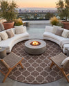 Savannah Pergola Collection Area Rug - Arbor (Brown) Round Brown  lifestyle 50
