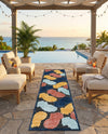 Caribbean Terrace Collection Area Rug -  Nevis Runner Black  lifestyle 46