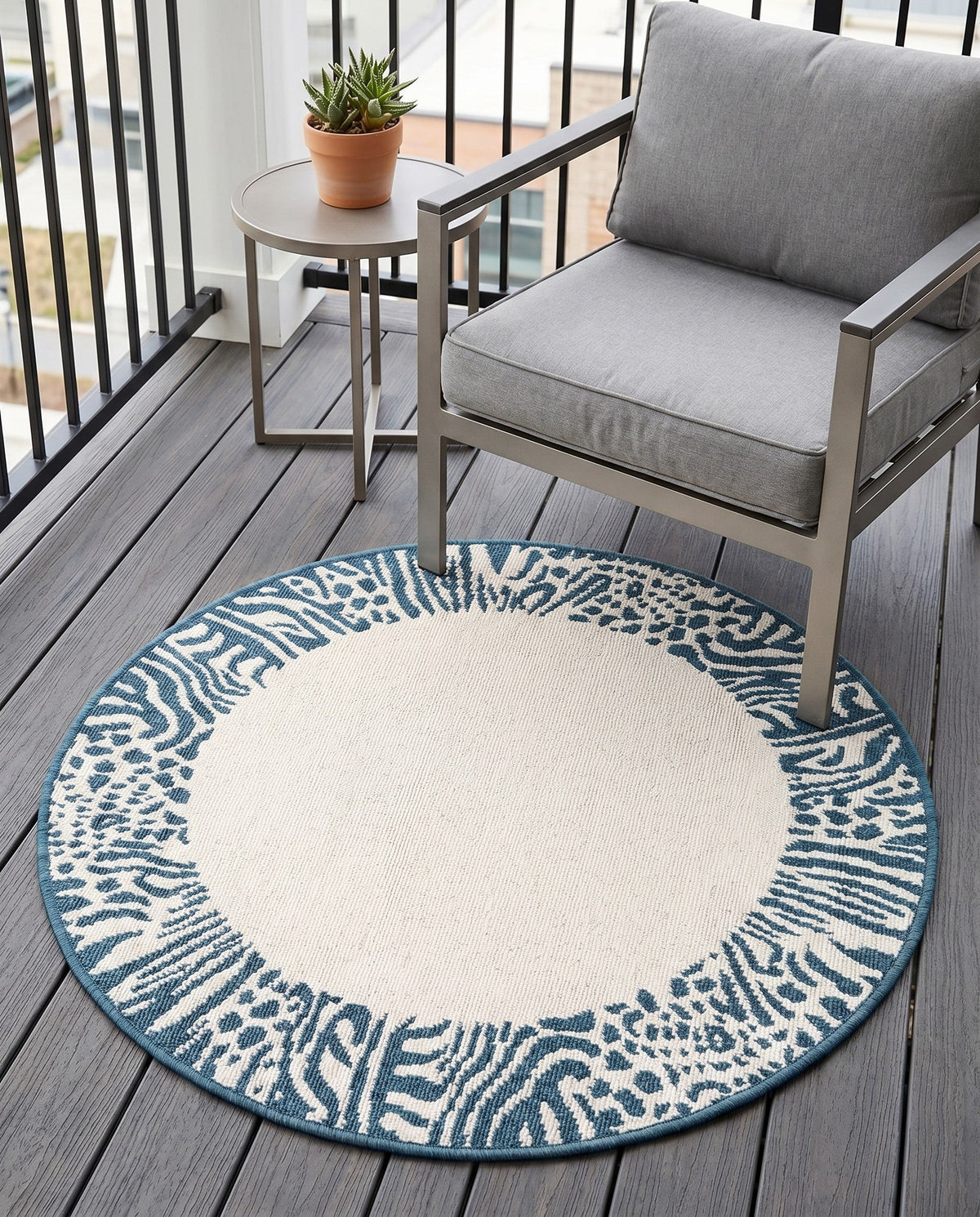 Savannah Escape Collection Area Rug - Serengeti Round Ivory  lifestyle 84