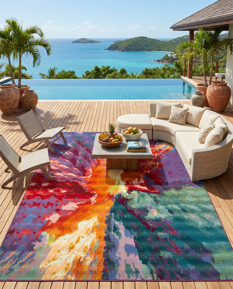 Urban Terrace Collection Area Rug -  Laneway Rectangle Multi  lifestyle 63