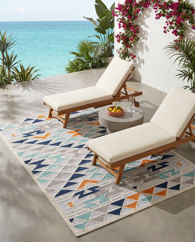 Bahama Breeze Outdoor Collection Area Rug -  Andros Rectangle Gray  lifestyle 21