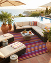 Seaside Stripes Collection Area Rug - Azul Rectangle Multi  lifestyle 40