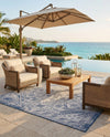 Tribal Terrace Treasures Collection Area Rug - Mayan Marina (Blue) Rectangle Blue  lifestyle 14