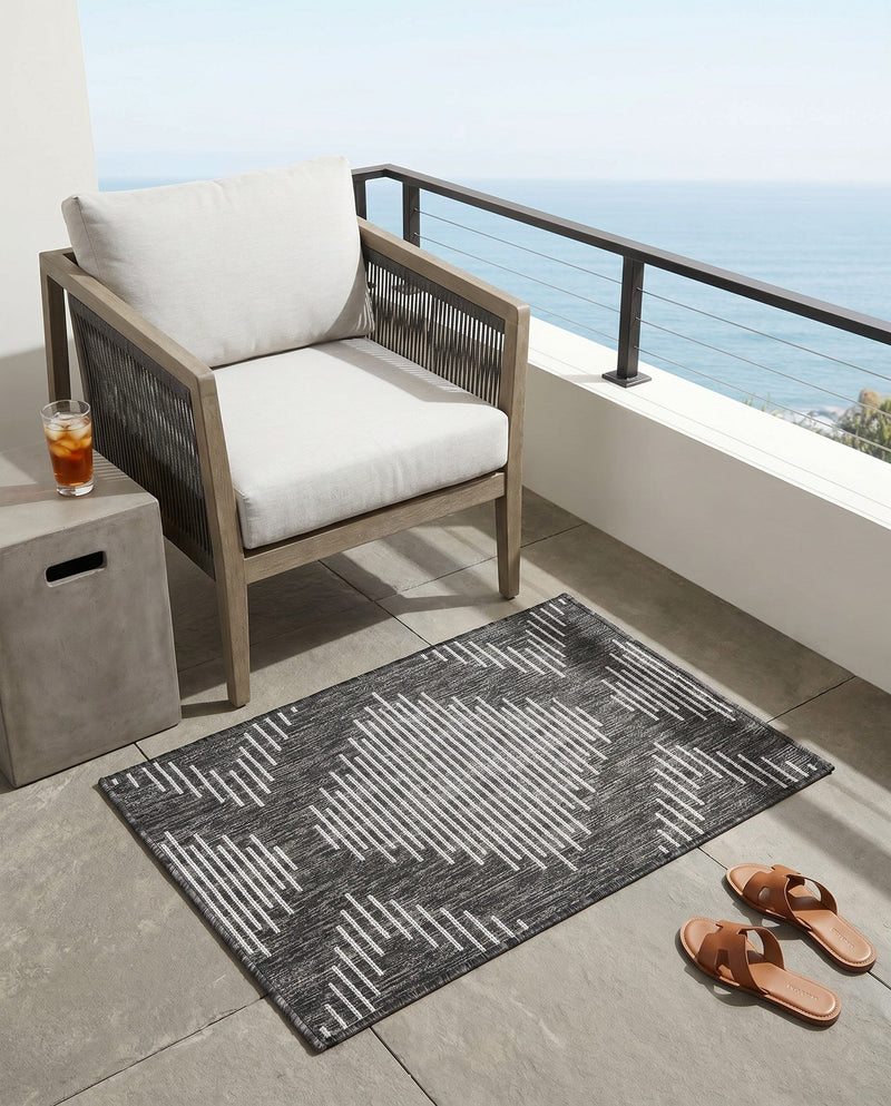 Urban Terrace Collection Area Rug -  Chelsea (Charcoal Gray) Rectangle Charcoal Gray  lifestyle 24