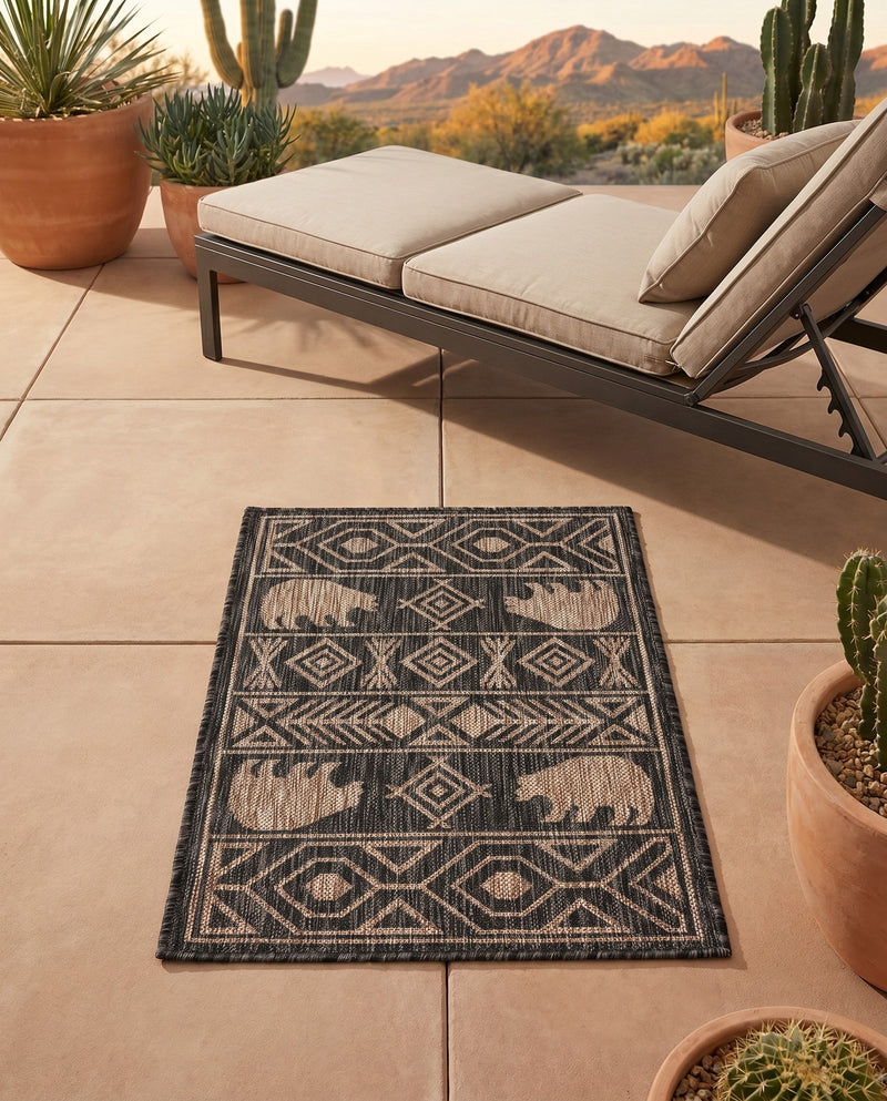 Mesa Oasis Rugs Collection Area Rug - Sundown Rectangle Black  lifestyle 33