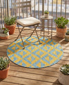 Urban Oasis Rugs Collection Area Rug -  Highrise (Yellow and Aqua) Round Yellow and Aqua  lifestyle 54