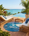 Urban Terrace Collection Area Rug - Veranda Round Blue  lifestyle 43