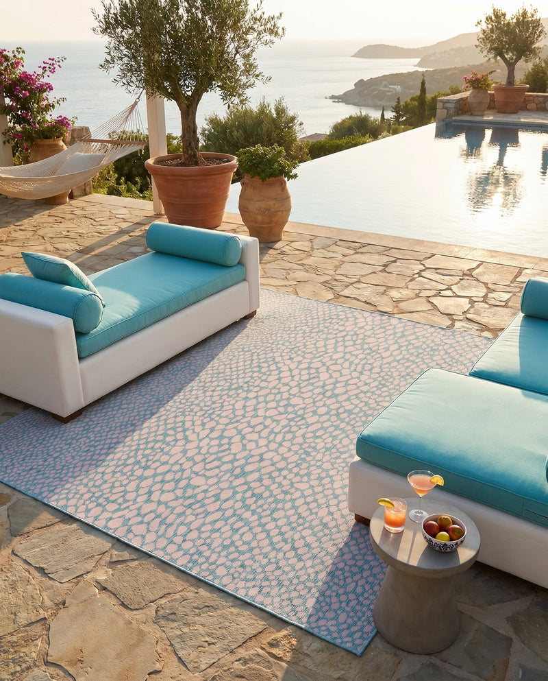 Urban Oasis Rugs Collection Area Rug -  Terrace (Pink and Aqua) Square Pink and Aqua  lifestyle 54
