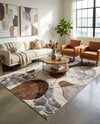 Urban Terrace Collection Area Rug -  Garden Rectangle Brown and White  lifestyle 18