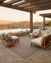 Terrace Fringe Collection Area Rug - Patio Rectangle Brown  lifestyle 34