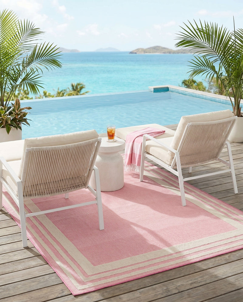 Bahama Breeze Outdoor Collection Area Rug -  Abaco Rectangle Pink  lifestyle 35