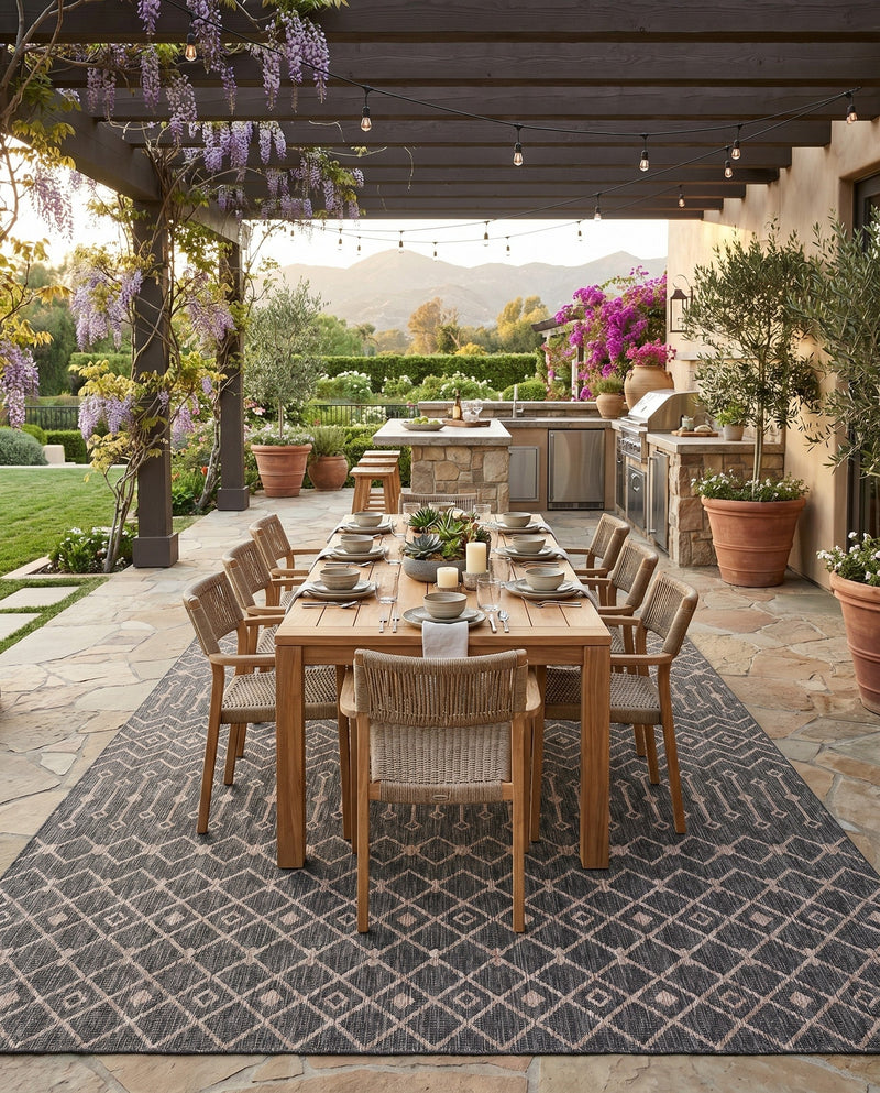 Savannah Pergola Collection Area Rug -  Pergola (Charcoal Gray) Rectangle Charcoal Gray  lifestyle 8