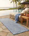 Seaside Stripes Collection Area Rug - Cabana (Blue) Runner Blue  lifestyle 66