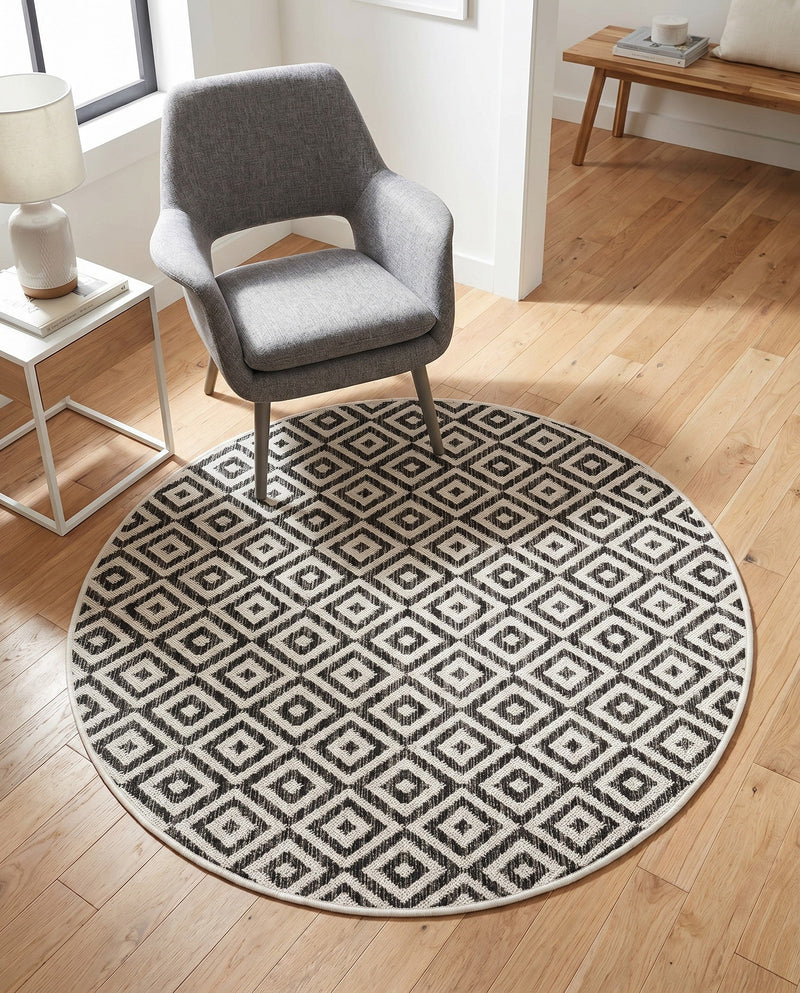 Urban Oasis Rugs Collection Area Rug -  Rooftop (Charcoal Gray) Round Charcoal Gray  lifestyle 75