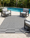 Seaside Stripes Collection Area Rug - Cabana (Charcoal) Rectangle Charcoal  lifestyle 16