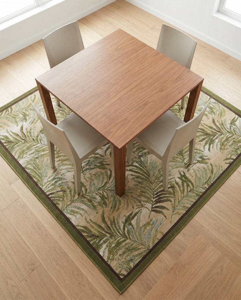 Seaside Blooms Collection Area Rug -  Verdant Square Green  lifestyle 34