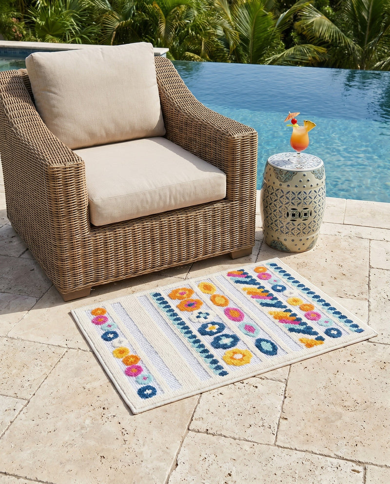 Bahama Breeze Outdoor Collection Area Rug -  Bimini Rectangle Gray  lifestyle 29