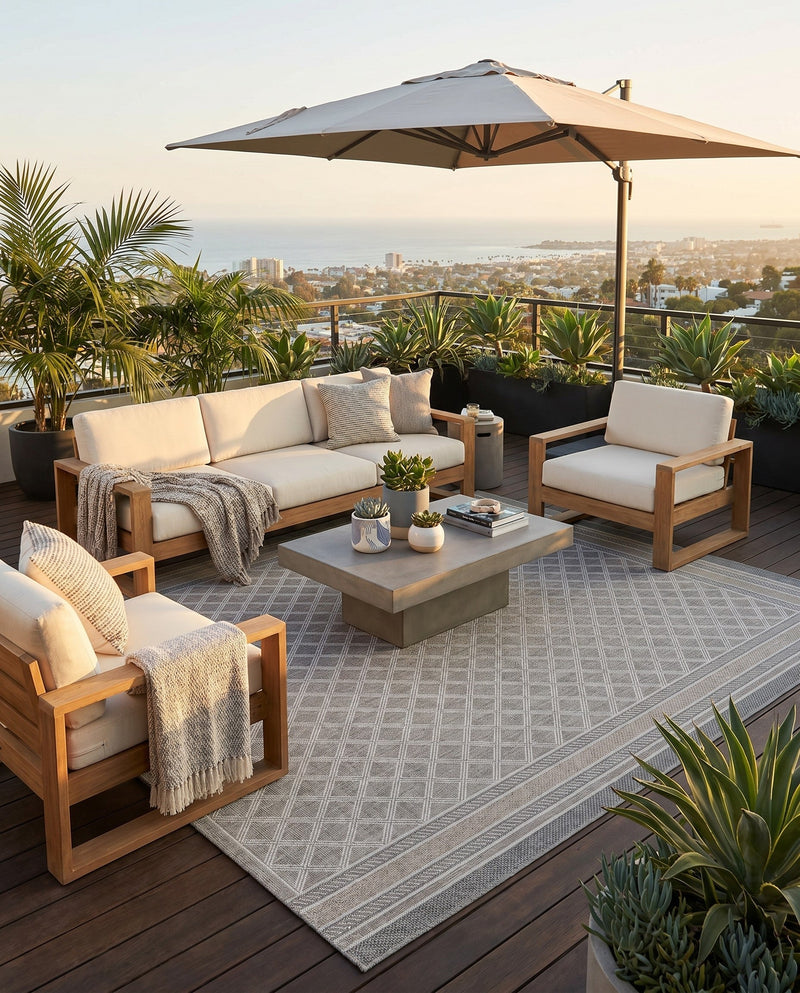 Savannah Pergola Collection Area Rug - Savannah Rectangle Gray  lifestyle 38