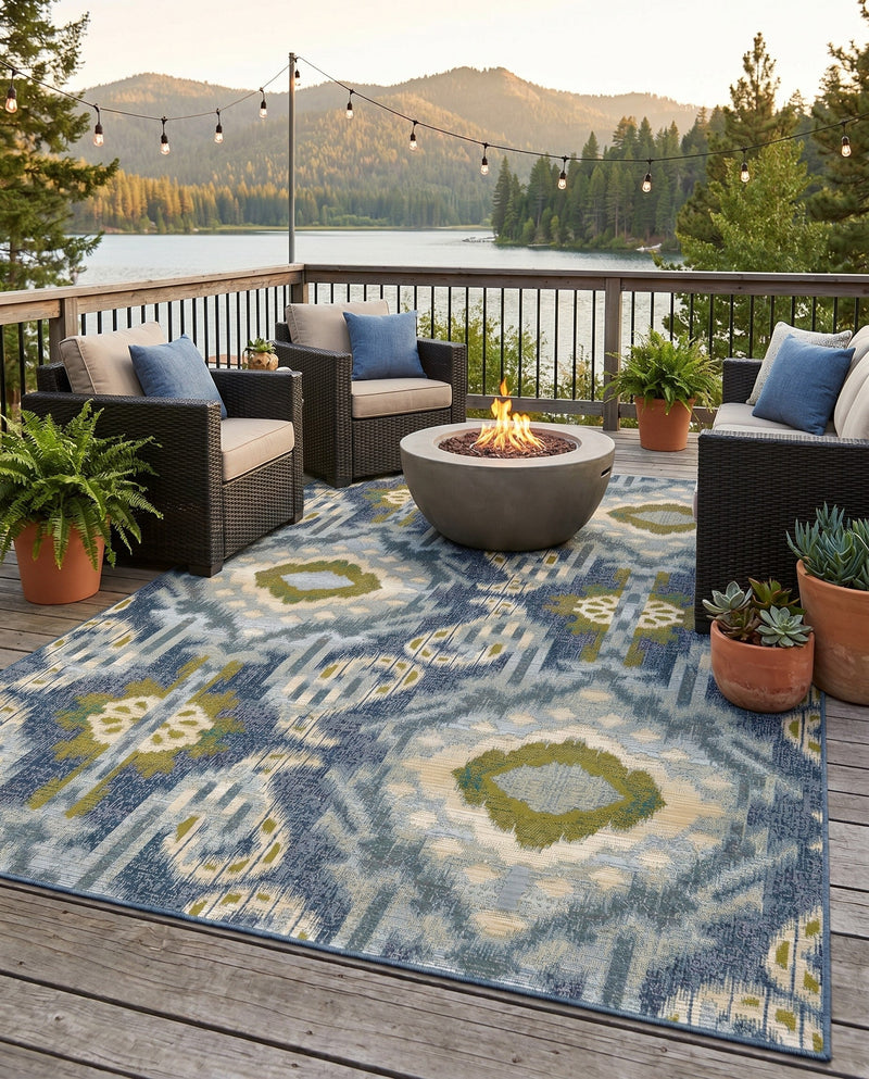 Urban Terrace Collection Area Rug -  Vista Rectangle Blue  lifestyle 20