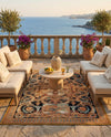 Patio Heritage Collection Area Rug - Veranda Rectangle Black Gold Brown  lifestyle 18