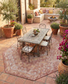 Patio Heritage Collection Area Rug -  Augusta (Rust Red) Octagon Rust Red  lifestyle 77