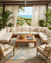 Seaside Blooms Collection Area Rug -  Shalimar Square Soft Blue  lifestyle 22