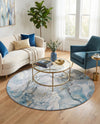 Urban Terrace Collection Area Rug -  Vertex Round Blue and Ivory  lifestyle 78