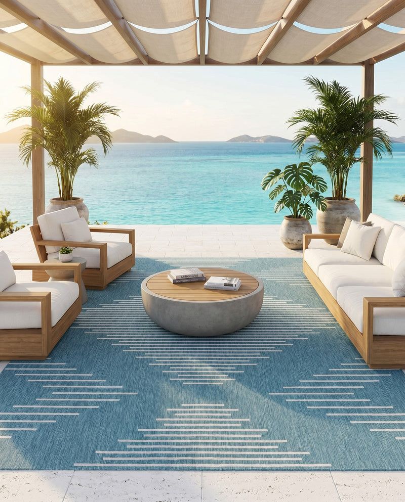Urban Terrace Collection Area Rug -  Chelsea (Light Aqua) Rectangle Light Aqua  lifestyle 11