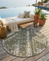 Desert Nomad Terrace Collection Area Rug - Sahara (Green) Round Green  lifestyle 36