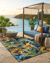 Seaside Blooms Collection Area Rug -  Grove Rectangle Multi  lifestyle 27
