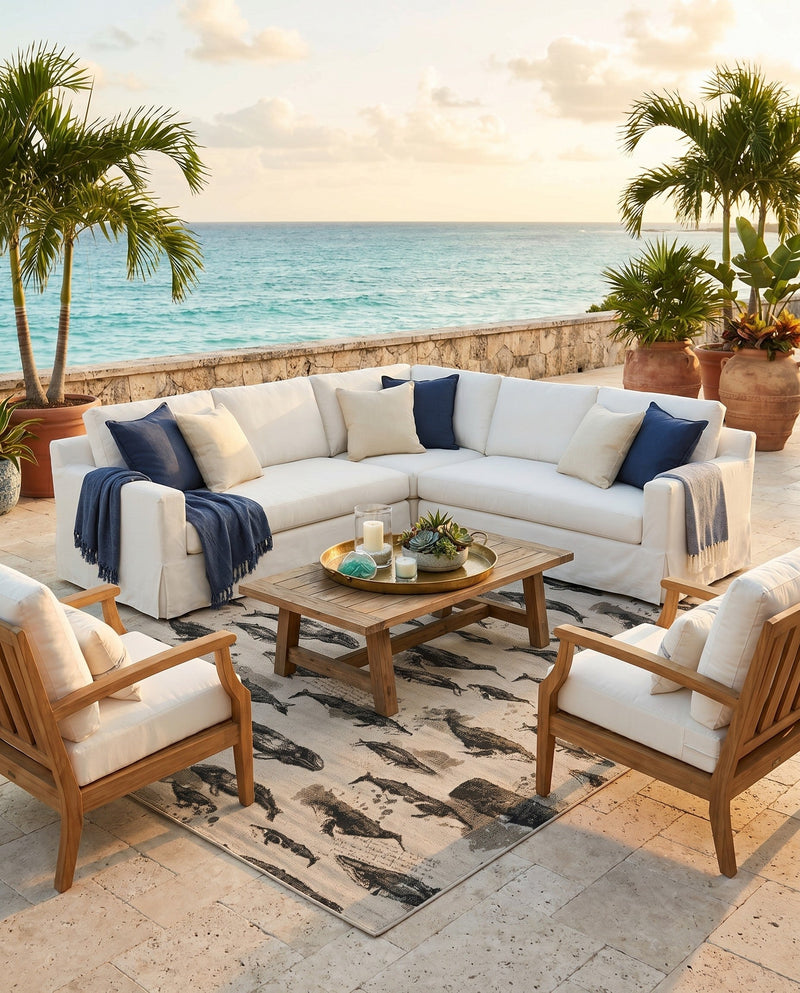 Seaside Haven Rugs Collection Area Rug -  Seabreeze Rectangle Beige  lifestyle 11
