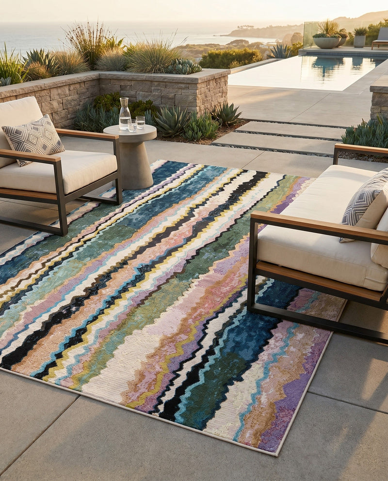 Urban Terrace Collection Area Rug -  Capri Rectangle Multi  lifestyle 14
