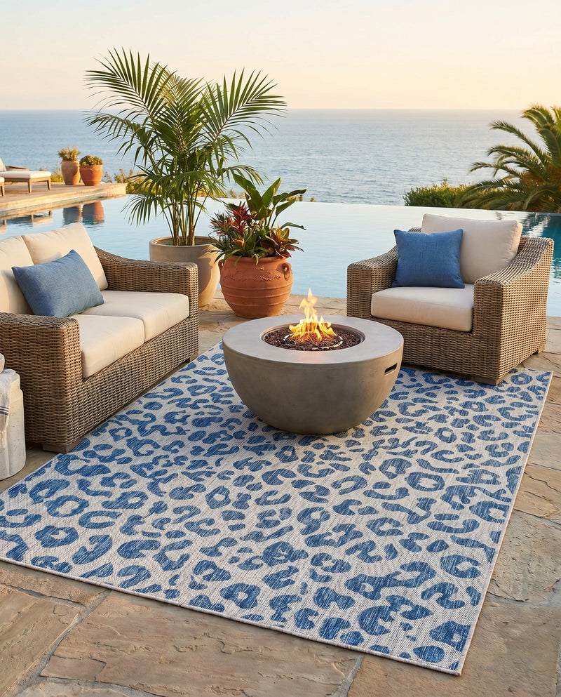 Savannah Escape Collection Area Rug -  Amazon (Blue) Rectangle Blue  lifestyle 31