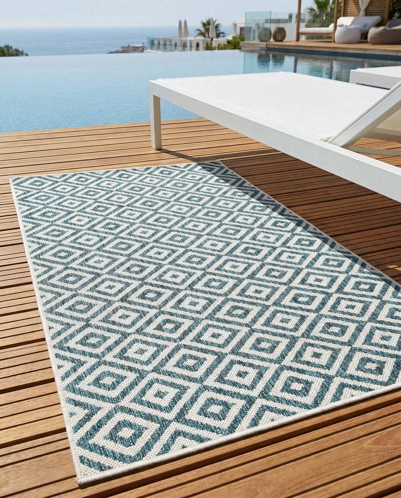 Urban Oasis Rugs Collection Area Rug -  Rooftop (Teal) Rectangle Teal  lifestyle 20