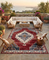 Patio Heritage Collection Area Rug -  Alcove Rectangle Red and Navy Blue  lifestyle 30
