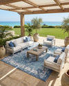 Patio Heritage Collection Area Rug -  Augusta (Blue) Rectangle Blue  lifestyle 16