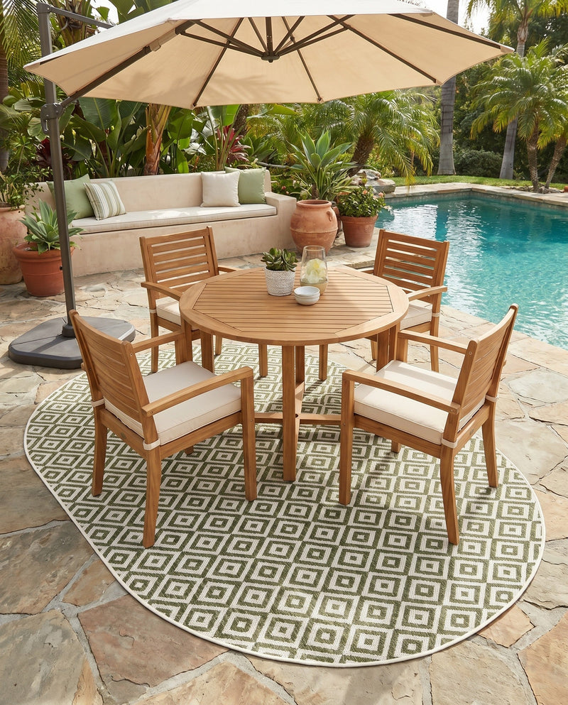 Urban Oasis Rugs Collection Area Rug -  Rooftop (Green) Oval Green  lifestyle 53
