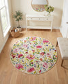 Seaside Blooms Collection Area Rug -  Meadow Round Multi  lifestyle 42